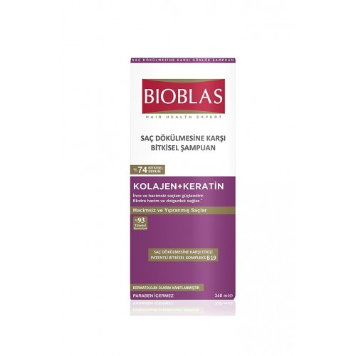 Bioblas Saç Dökülmesine Karşı Şampuan Collagen + Keratin 360 ml