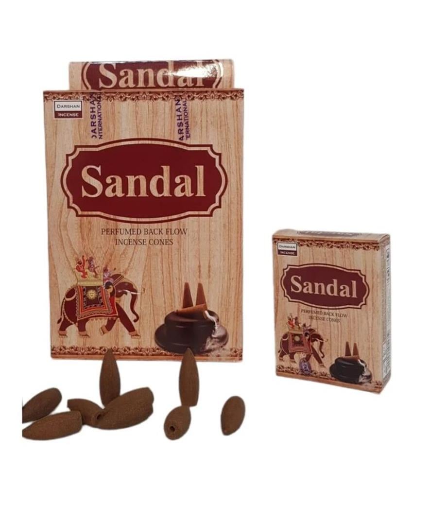 Darshan Sandal Ağaci Geri Akış Şelale 10lu Tütsü Mumu