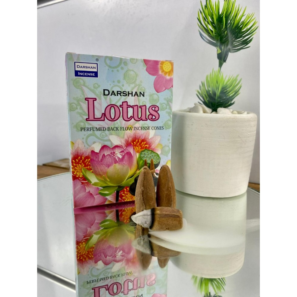 Darshan Lotus Çi̇çeği̇ Kokulu Geri Akış Şelale 10lu Tütsü Mumu